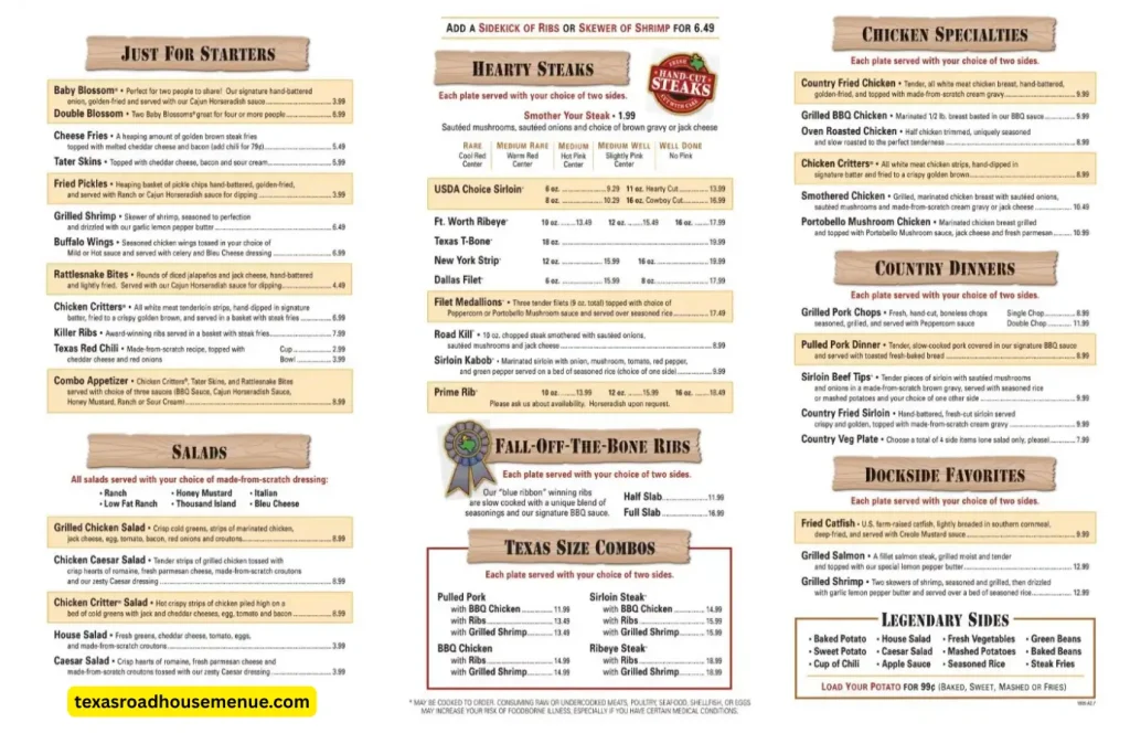 Updated Texas Roadhouse Menu With Prices October 9, 2025 1 Texas Roadhouse Menu with Prices