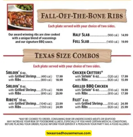 Updated Texas Roadhouse Menu With Prices October 9, 2025 46 Texas Roadhouse Restaurant Fall-Off-The-Bone-Ribs Menu Prices