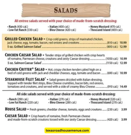 Updated Texas Roadhouse Menu With Prices October 9, 2025 28 Texas Roadhouse Salads Menu Prices
